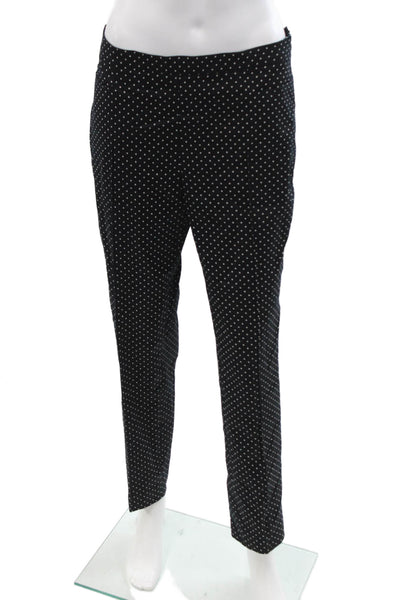 Akris Punto Womens Ankle Dress Pants Black Polka Dot Size 8