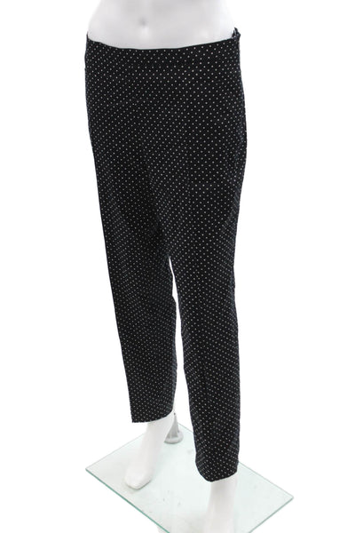 Akris Punto Womens Ankle Dress Pants Black Polka Dot Size 8