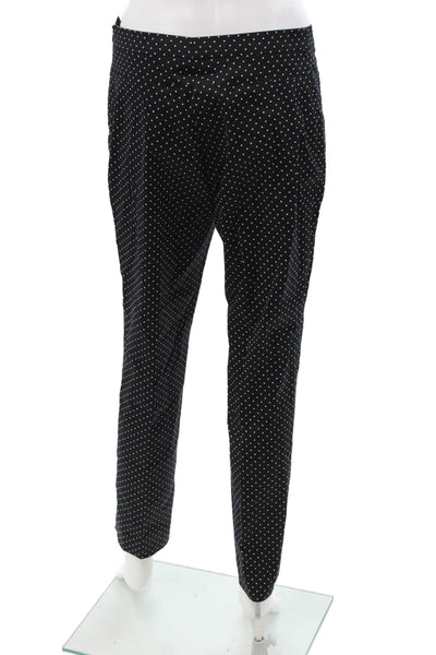 Akris Punto Womens Ankle Dress Pants Black Polka Dot Size 8