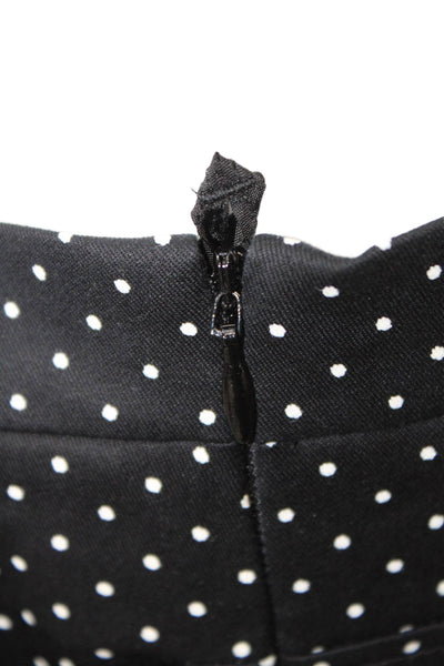 Akris Punto Womens Ankle Dress Pants Black Polka Dot Size 8