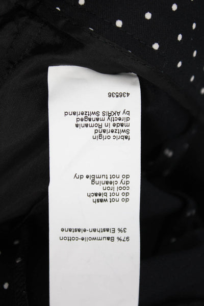 Akris Punto Womens Ankle Dress Pants Black Polka Dot Size 8