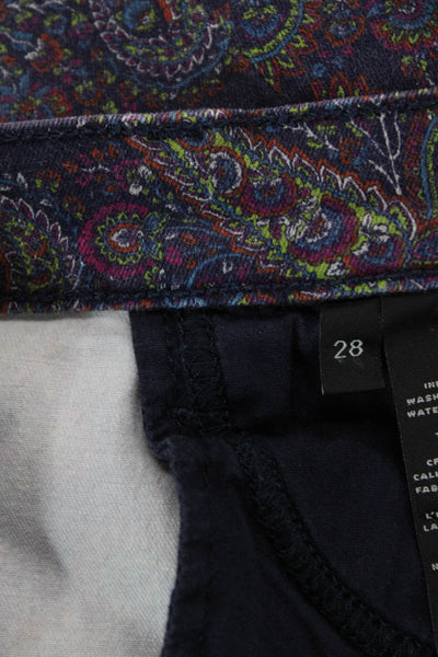 J Brand Womens Paisley Dark Blue Ankle Jegging Pants Size 28