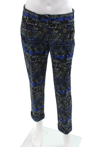 Etro Women Ankle Cropped Pants Black Paisley Size 42