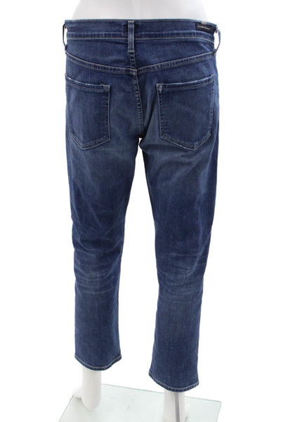 Citizens of Humanity Women Boyfriend Cropped Jeans Dark Blue High Rise Size 28