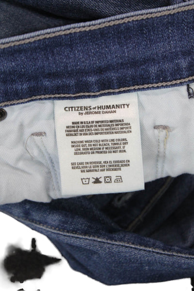 Citizens of Humanity Women Boyfriend Cropped Jeans Dark Blue High Rise Size 28
