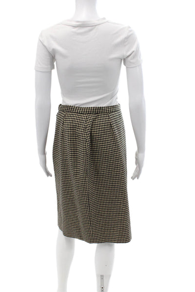 Michael Kors Womens Beige Check Straight Pencil Skirt 50% Cashmere Wool Size 10