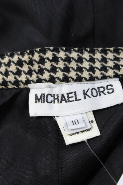 Michael Kors Womens Beige Check Straight Pencil Skirt 50% Cashmere Wool Size 10