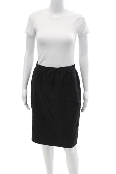Ungaro Women Black Wool Straight Pencil Knee Length Skirt Size 10