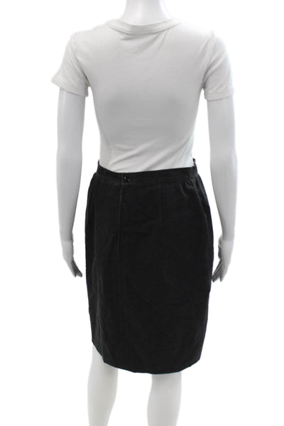 Ungaro Women Black Wool Straight Pencil Knee Length Skirt Size 10