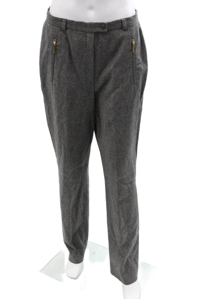 Escada Unisex Gray Dress Pants Virgin Wool Button Closure Size 40