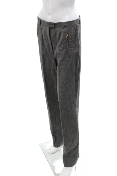 Escada Unisex Gray Dress Pants Virgin Wool Button Closure Size 40