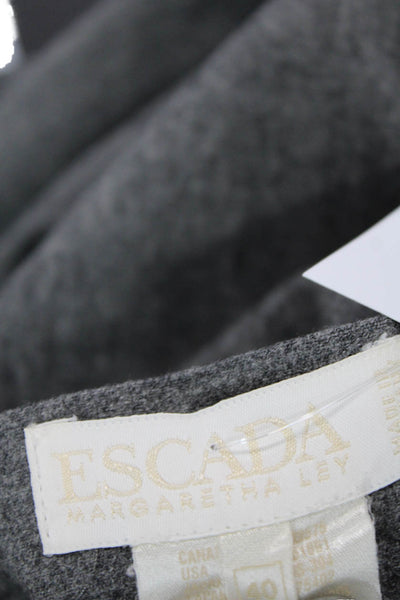 Escada Unisex Gray Dress Pants Virgin Wool Button Closure Size 40