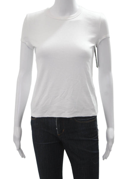 Ultracor Women Basic White Crew Neck Sleeveless T-Shirt Size M