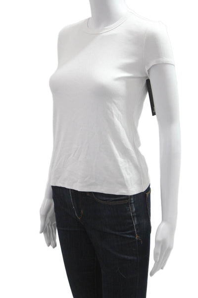 Ultracor Women Basic White Crew Neck Sleeveless T-Shirt Size M