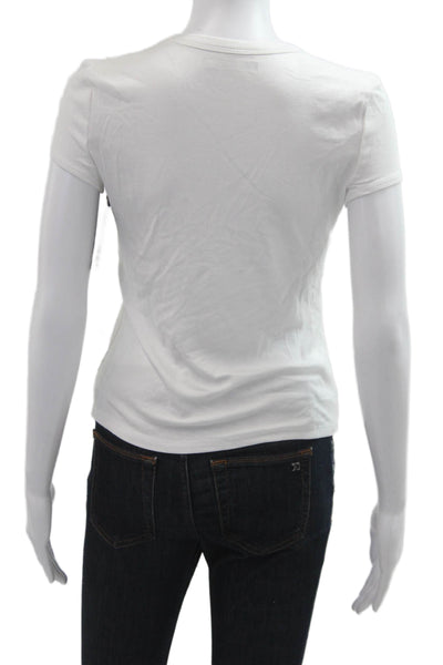 Ultracor Women Basic White Crew Neck Sleeveless T-Shirt Size M
