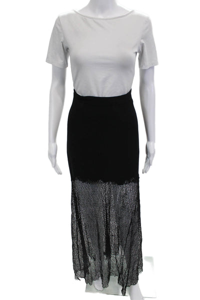 Vena Cava Womens Black Polyester Maxi Skirt Size 2