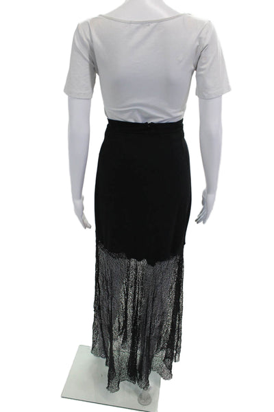 Vena Cava Womens Black Polyester Maxi Skirt Size 2