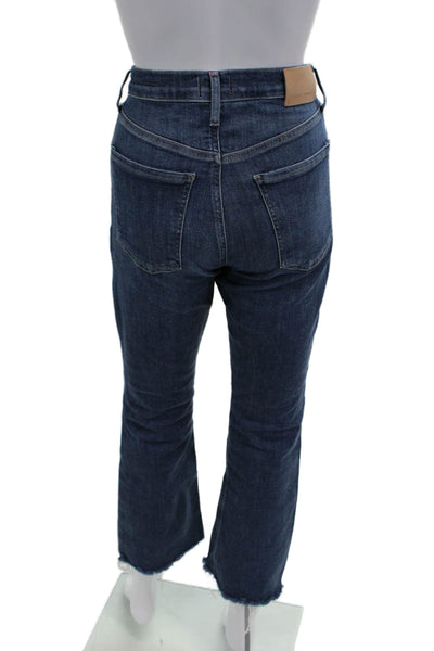 Citizens of Humanity Women Cropped Straight Jeans Dark Blue Mid Rise Size 26