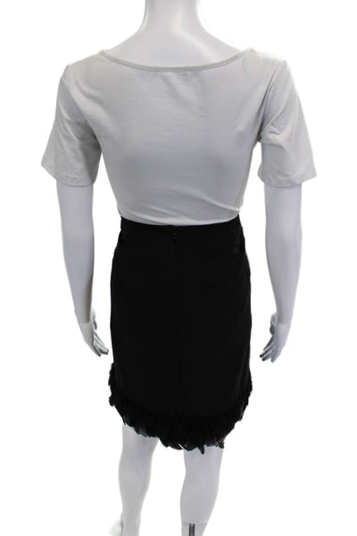 nicole by Nicole Miller Womens Black Straight Pencil Skirt Polyester Size 12