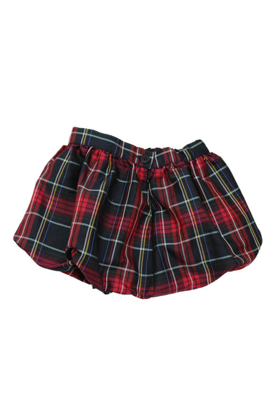 Il Gufo Girls Back Zip Plaid A Line Skirt Navy Red White Size 2