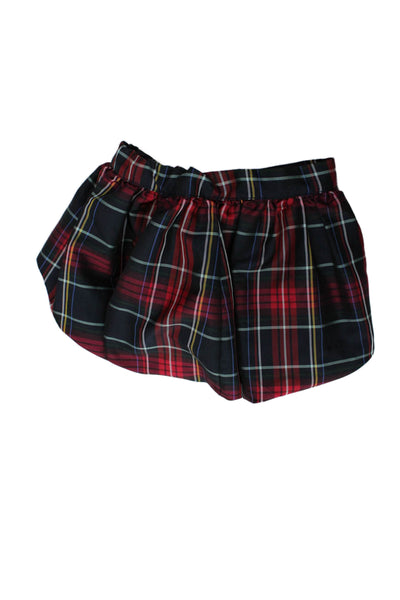 Il Gufo Girls Back Zip Plaid A Line Skirt Navy Red White Size 2