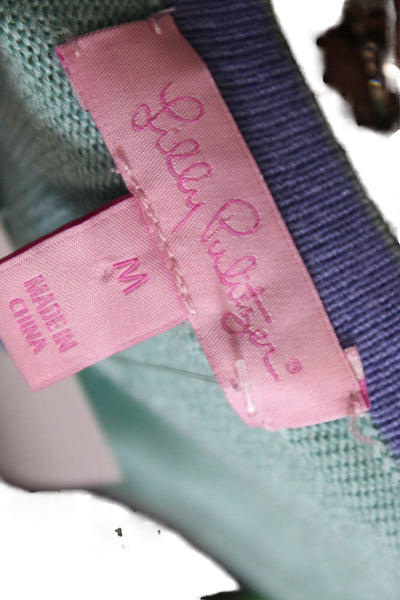 Lilly Pulitzer Women Light Blue Graphic Pullover Sweater Size M
