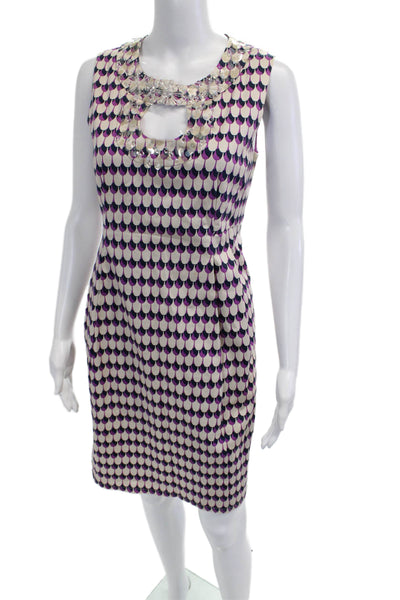 Nanette Lepore Womens Beige Sleeveless Sheath Dress Square Neck Midi Size 10