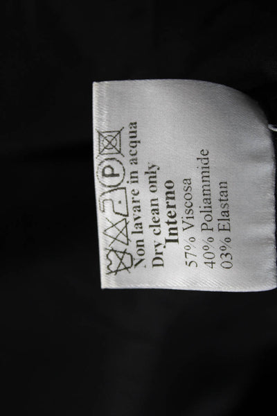 Gio Guerreri Womens Sheath Dress Black Square Neck Longsleeve Knee Size 38