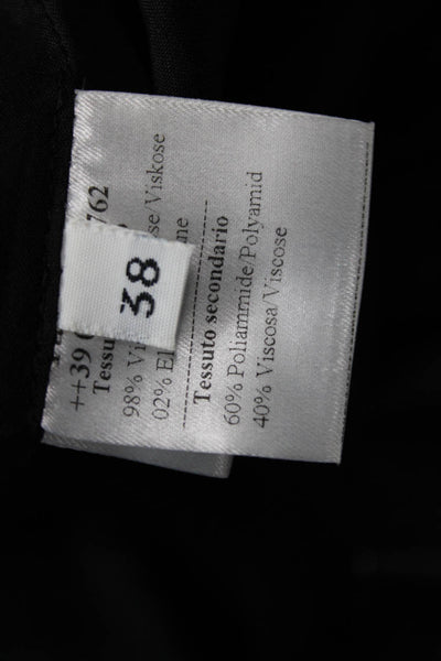 Gio Guerreri Womens Sheath Dress Black Square Neck Longsleeve Knee Size 38
