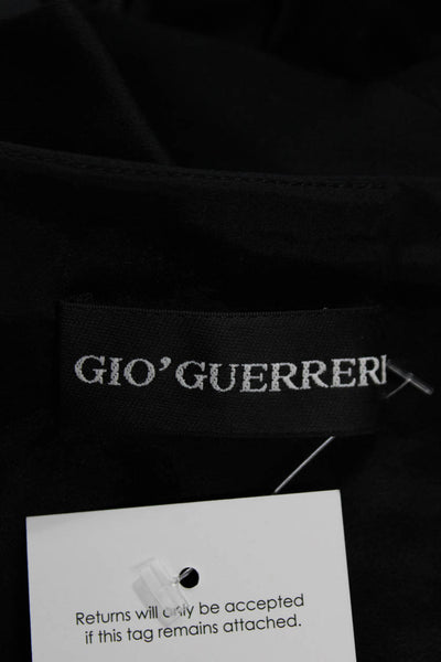 Gio Guerreri Womens Sheath Dress Black Square Neck Longsleeve Knee Size 38