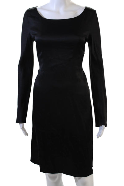 Vanessa Bruno Women Sheath Dress Black Long Sleeve Knee Length Size 36