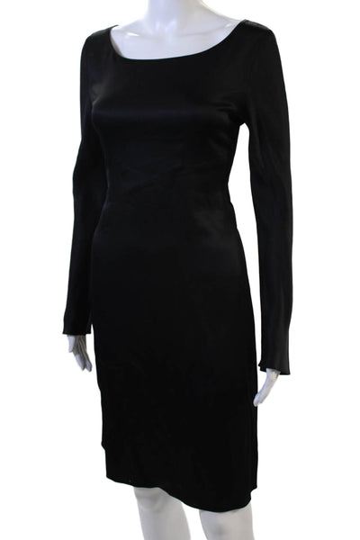 Vanessa Bruno Women Sheath Dress Black Long Sleeve Knee Length Size 36