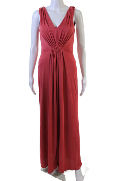 Philosophy di Alberta Ferretti Women Red Maxi Dress V Neck Sleeveless Size 2