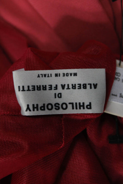 Philosophy di Alberta Ferretti Women Red Maxi Dress V Neck Sleeveless Size 2