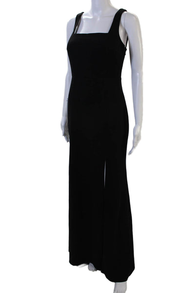 Azazie Womens Sheath Maxi Dress Black Square Neck Sleeveless Size 4