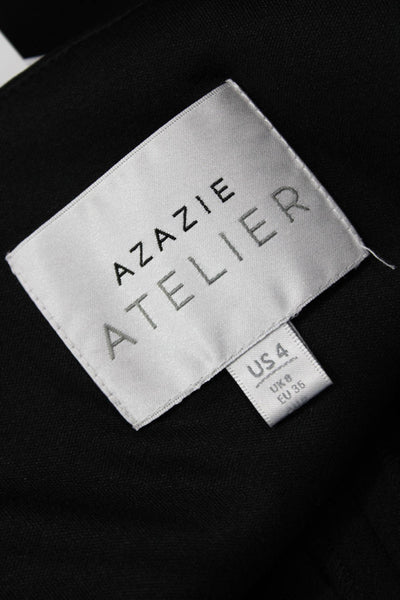 Azazie Womens Sheath Maxi Dress Black Square Neck Sleeveless Size 4