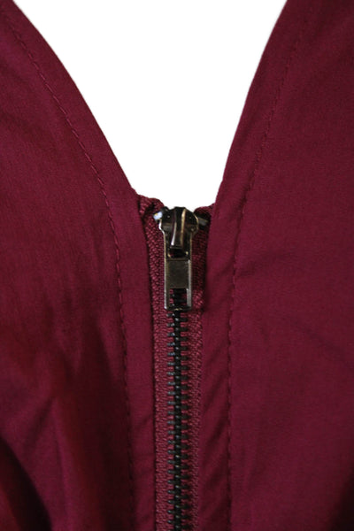 Bar III Womens Fit & Flare Red V-Neck Button Dress Size M