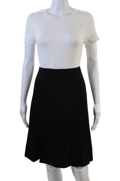 Akris Punto Womens A-Line Wool Black Knee-Length Skirt Size 10