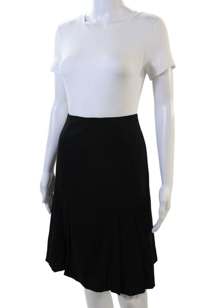 Akris Punto Womens A-Line Wool Black Knee-Length Skirt Size 10