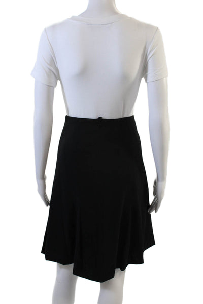 Akris Punto Womens A-Line Wool Black Knee-Length Skirt Size 10