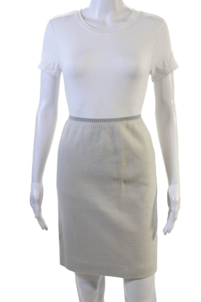 Marccain Women Wool Straight Pencil Skirt Gray Knee Length Size 6