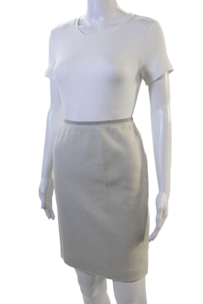 Marccain Women Wool Straight Pencil Skirt Gray Knee Length Size 6
