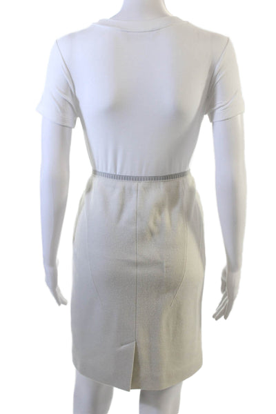 Marccain Women Wool Straight Pencil Skirt Gray Knee Length Size 6