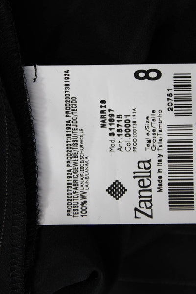 Zanella Unisex Dress Pants Black Striped Wool Size 8