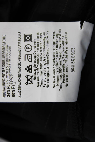 Zanella Unisex Dress Pants Black Striped Wool Size 8