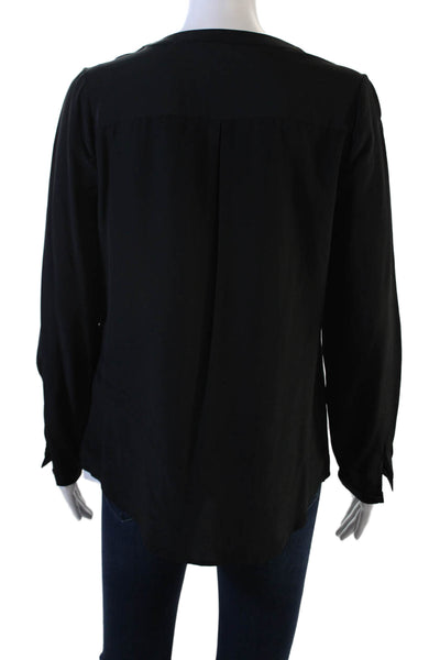 Twelfth Street by Cynthia Vincent Womens Leather Tunic Black Long Sleeve Size S