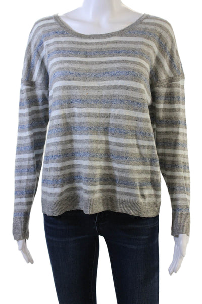 Rag & Bone Unisex Pullover Striped Linen Sweater Gray Long Sleeve Size S