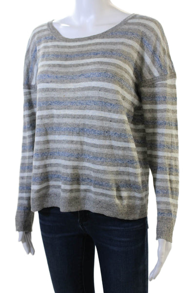 Rag & Bone Unisex Pullover Striped Linen Sweater Gray Long Sleeve Size S