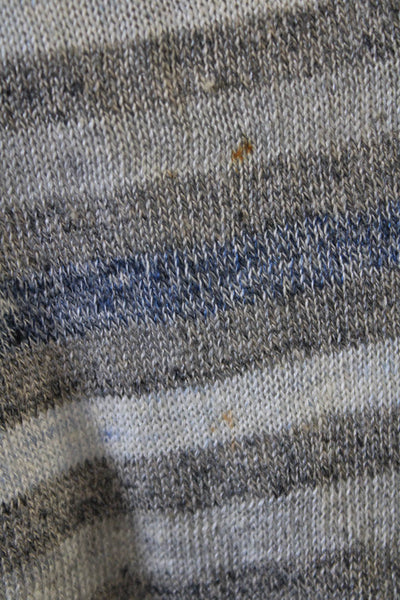 Rag & Bone Unisex Pullover Striped Linen Sweater Gray Long Sleeve Size S