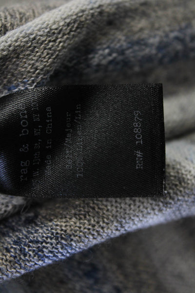 Rag & Bone Unisex Pullover Striped Linen Sweater Gray Long Sleeve Size S